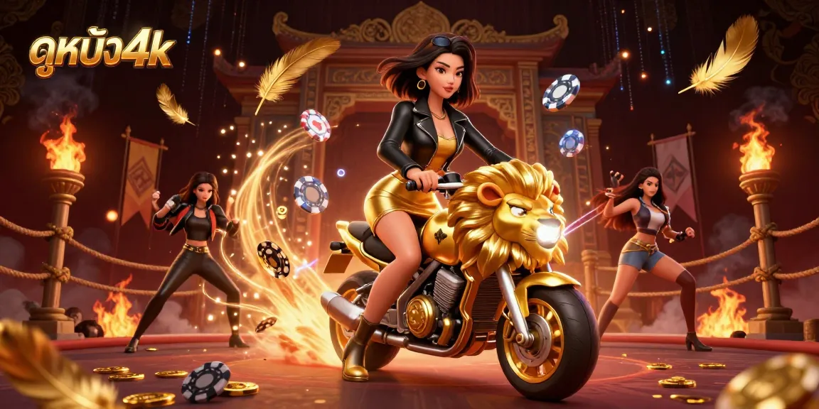 Play ดูหนัง4k with immersive 3D characters and vibrant casino elements in a stunning digital illustration.