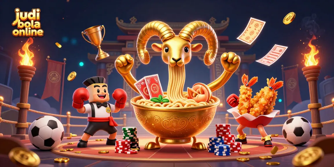 Engage in judi bola online with vibrant characters stacking chips and dealing cards in an energetic setting.