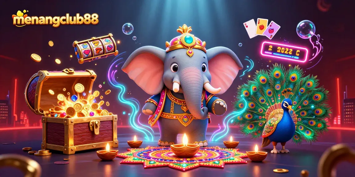 Engage with menangclub88 and witness a colorful 3D casino adventure featuring an elephant-themed spectacle.