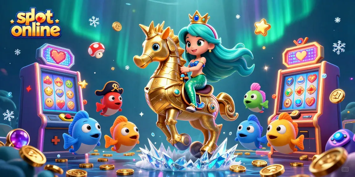 Spin to win with slot online adventures featuring a mermaid princess and a giant seahorse!