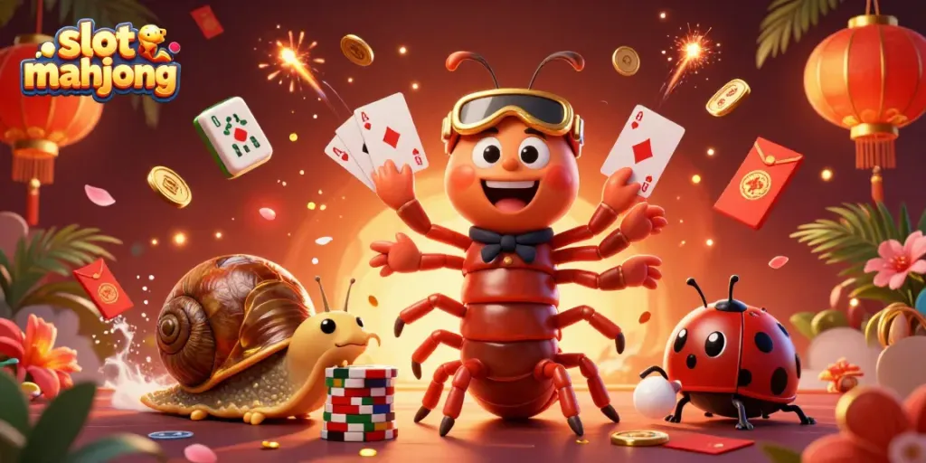 Experience excitement in the slot mahjong game scene with colorful characters and dynamic casino elements.
