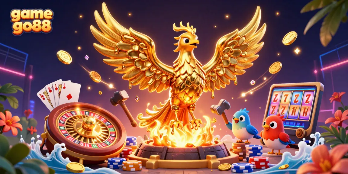Experience the thrill of game go88 with a vibrant 3D casino scene showcasing action-packed elements.