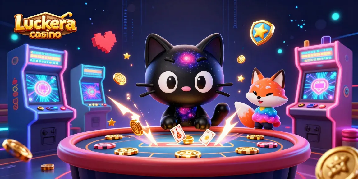 Experience the vibrant cosmic gaming world at Luckera casino with captivating characters and elements.
