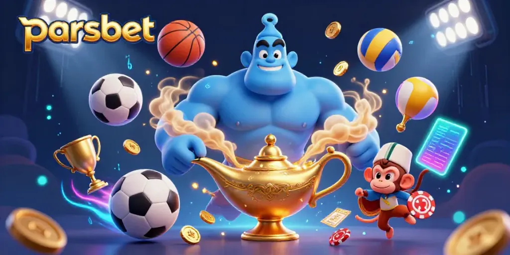 parsbet hakkında 3D oyun konsepti, masal lambası, cömert mavi cin ve şans oyunları unsurlarıyla dolu.