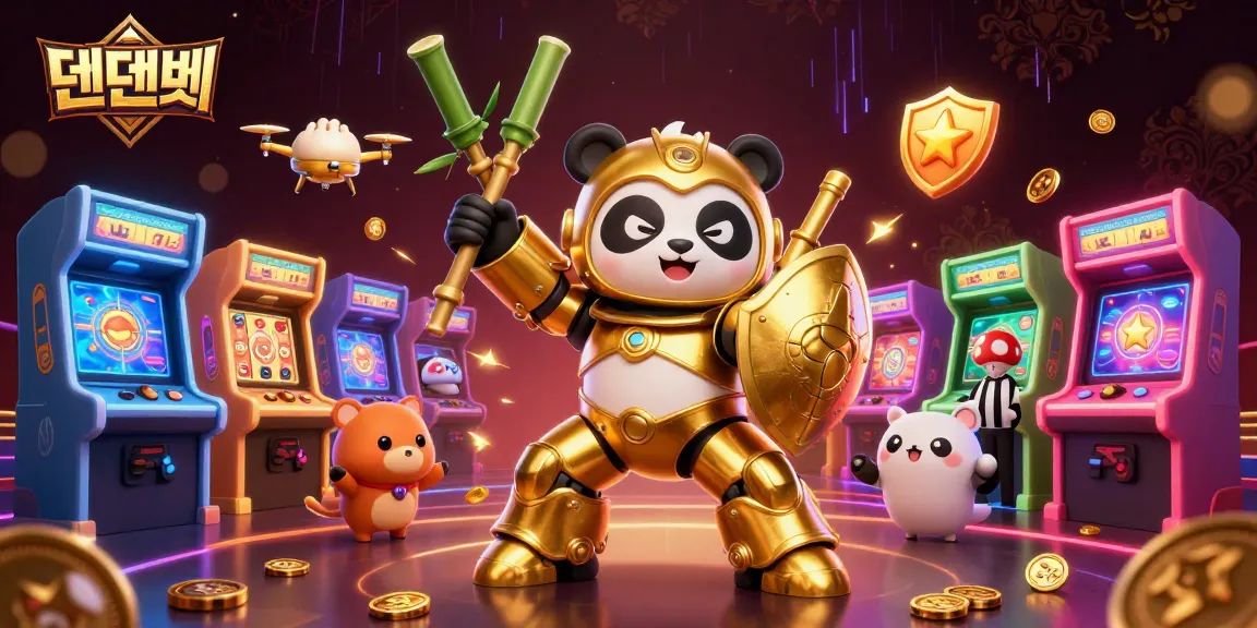 Join the action at 텐텐벳 with a vibrant casino scene featuring a golden panda and lively gameplay.