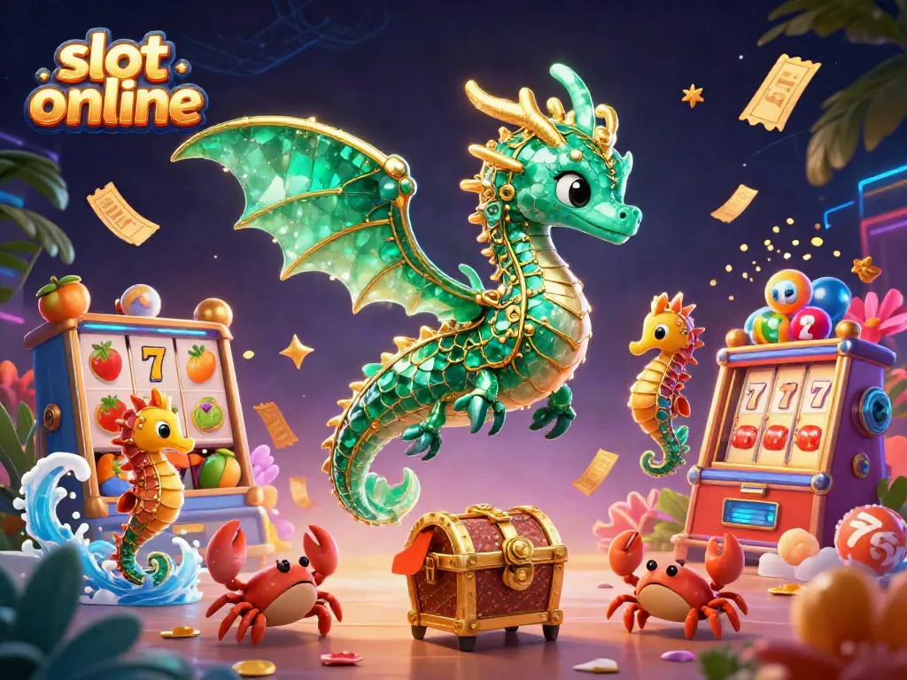 Engage with slot online excitement featuring a vibrant dragon and animated game elements.