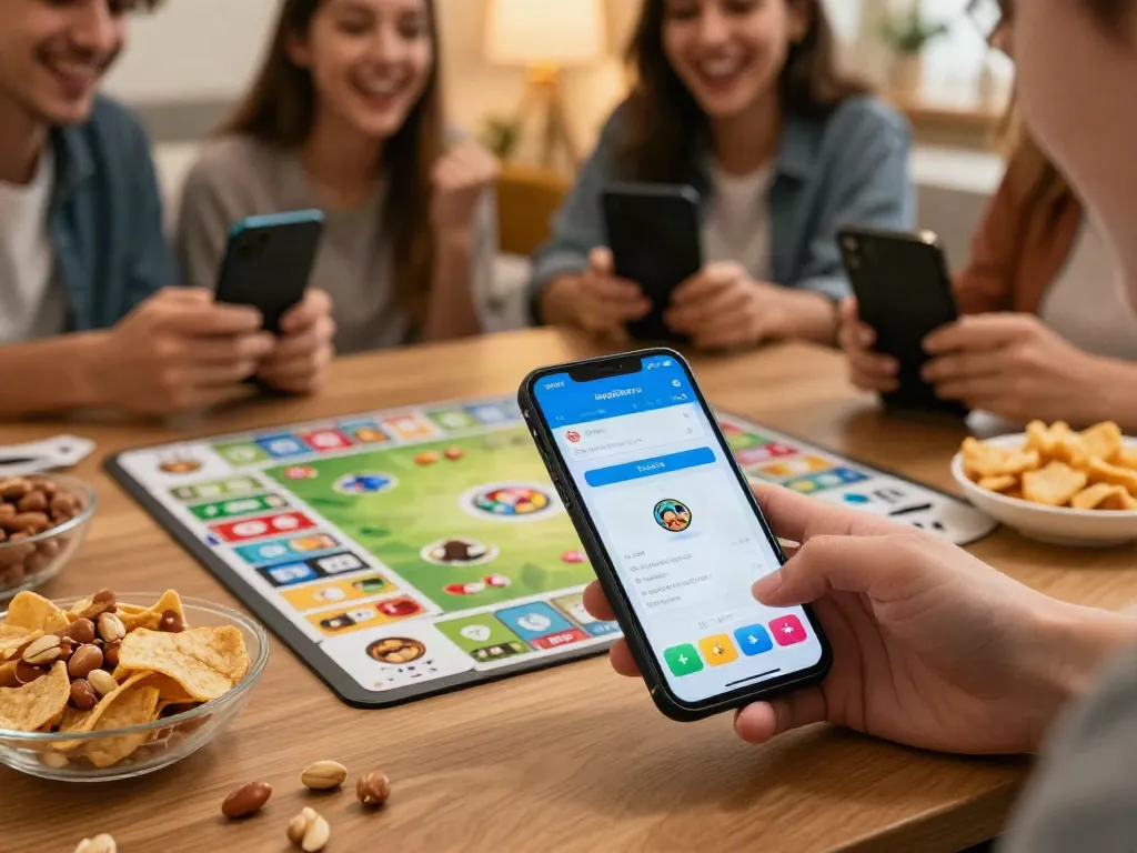 Engaging rummy match on mobile app showcasing social gaming atmosphere with friends.