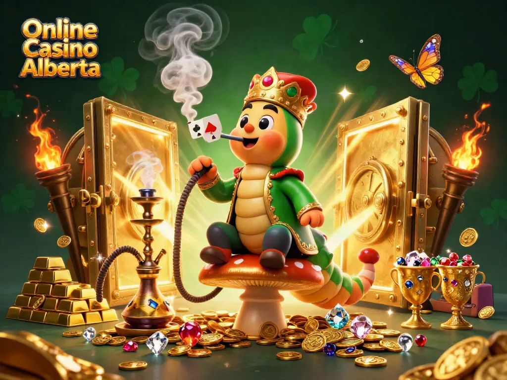 Experience the thrill at Online Casino Alberta with a richly detailed 3D illustration of gaming excitement.