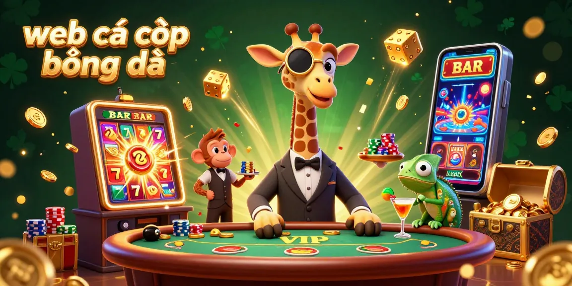Engage with web cá cược bóng đá through a vibrant 3D scene of characters betting and winning in a casino.