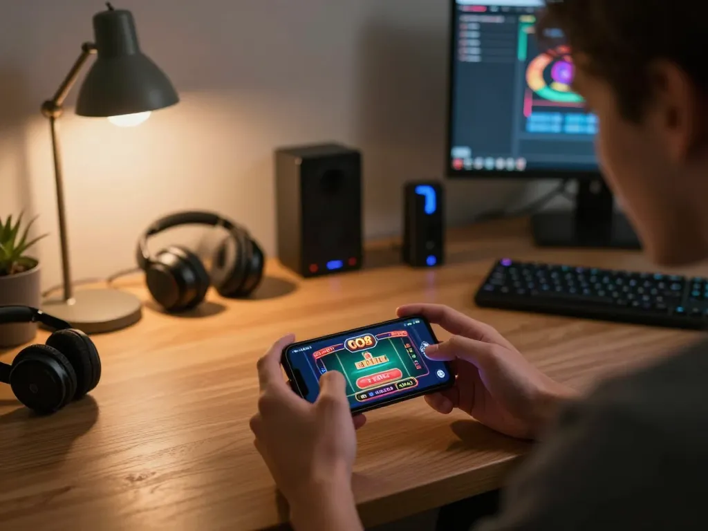 Engaging with the GO8 casino app, discover the excitement of đăng ký go8 in a comfy home office setup.