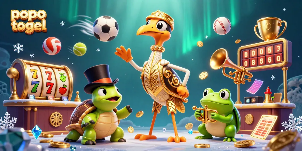 Engage with popo togel in this vibrant 3D illustration showcasing dynamic casino action and exciting elements.