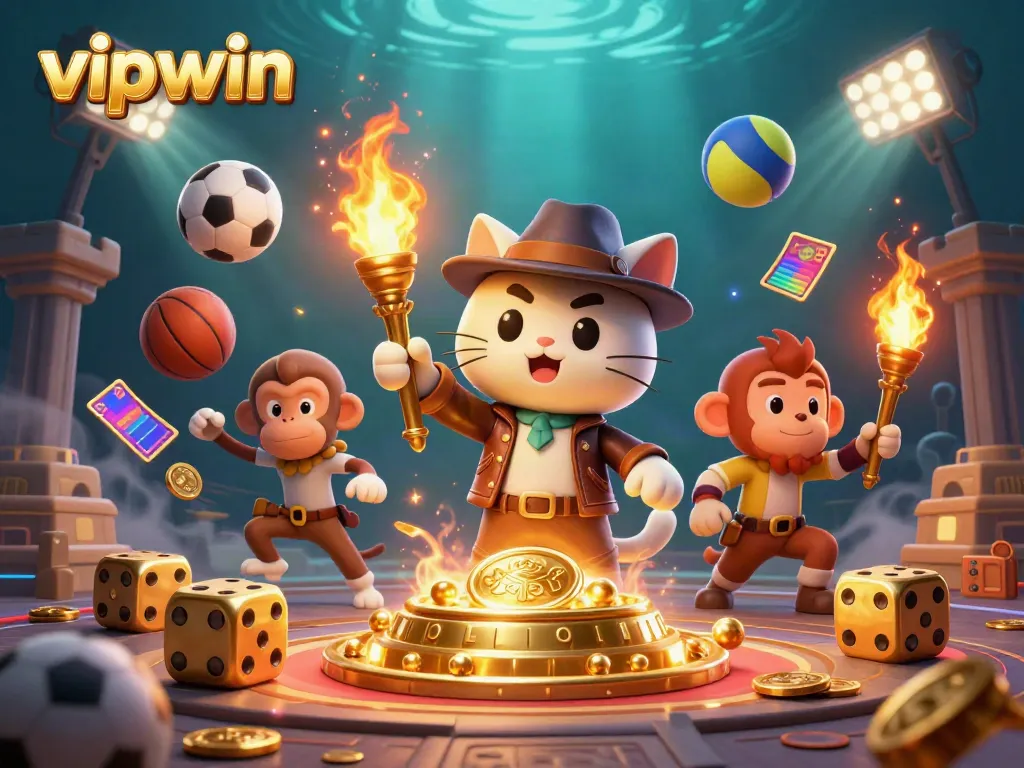 Engage in thrilling adventures with vipwin as characters uncover golden treasures and dynamic sports elements.