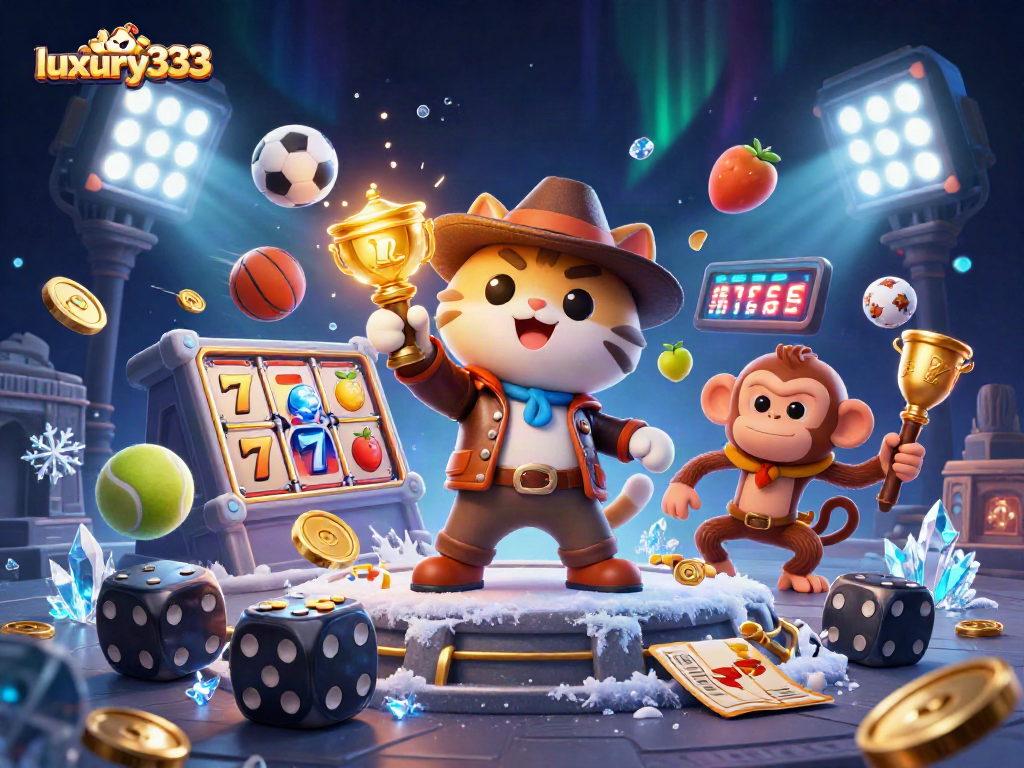 Suasana mewah dengan simbol jackpot dalam permainan luxury333 yang menarik perhatian di kasino.