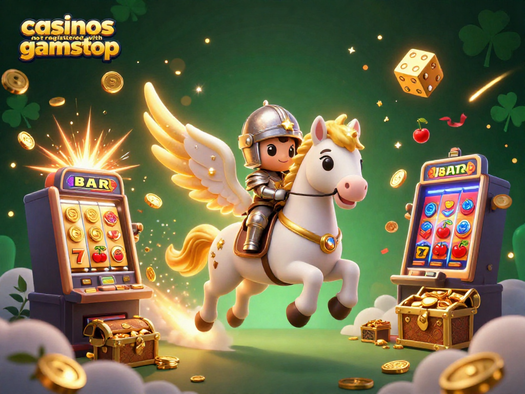 Experience the thrill of casinos not registered with gamstop with vibrant gaming elements and dynamic scenes.