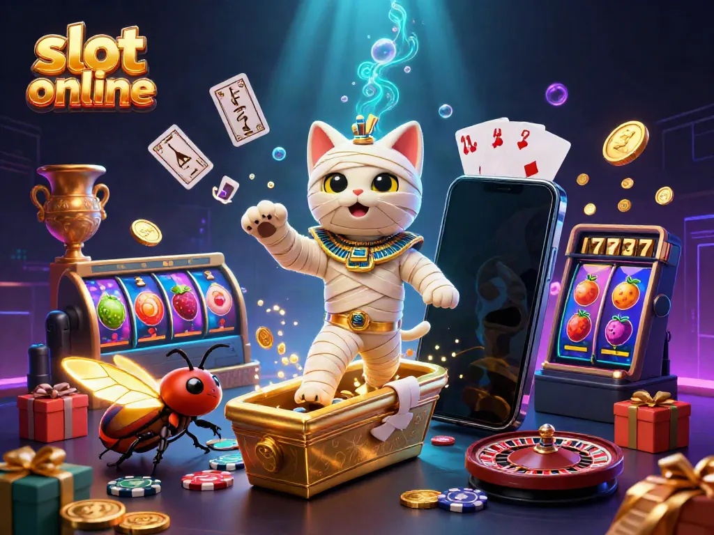 Menangkan slot online sambil menjelajahi harta karun kasino futuristik dengan mumi kucing dan serangga.