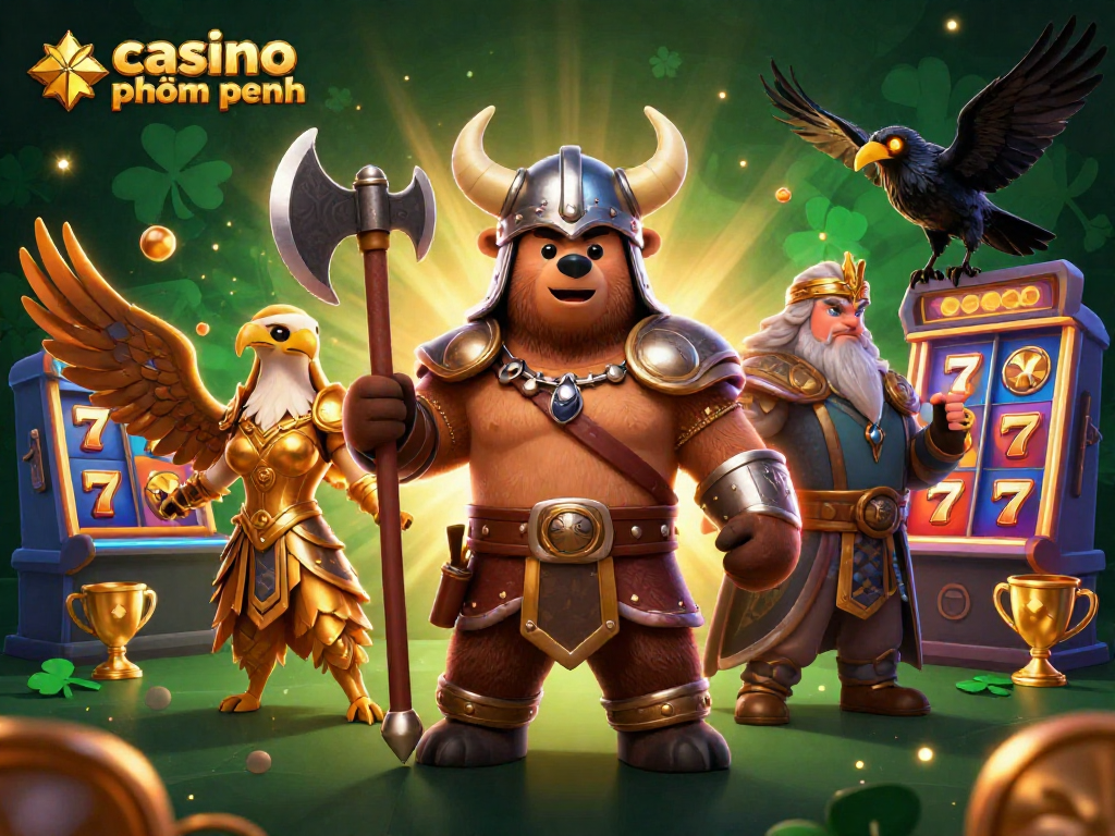 Experience excitement at casino phnom penh with thrilling slots and animated casino elements in a vibrant scene.