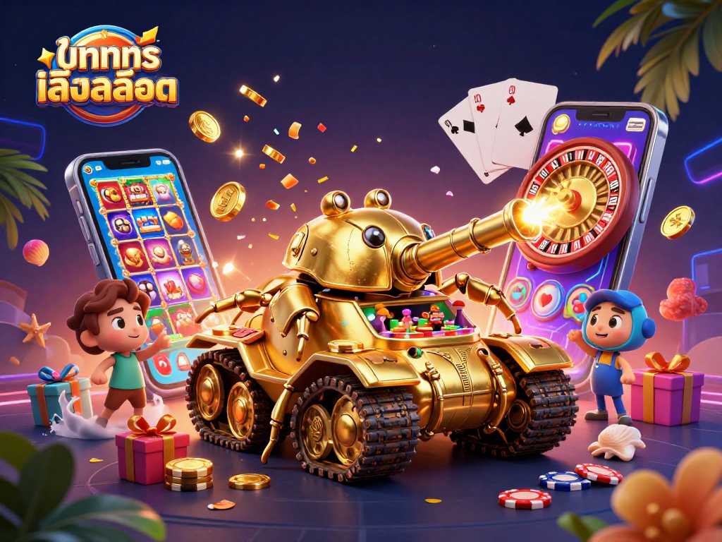 Try ทดลองเล่นสล็อต with vibrant 3D casino elements and colorful slots bursting with action.