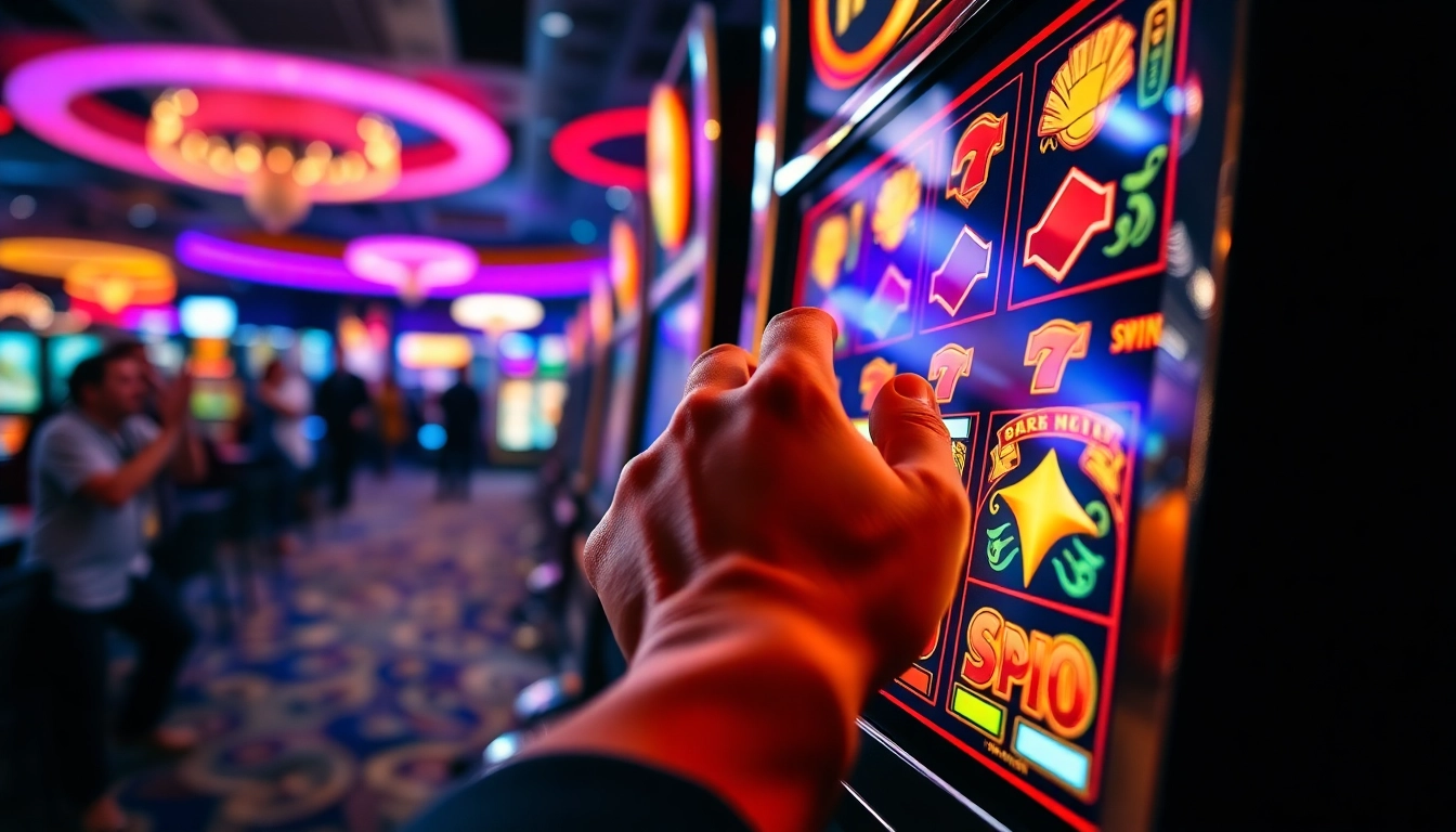 Slot deposit 5000 pada mesin slot menampilkan grafik yang cerah dan suasana penuh semangat.