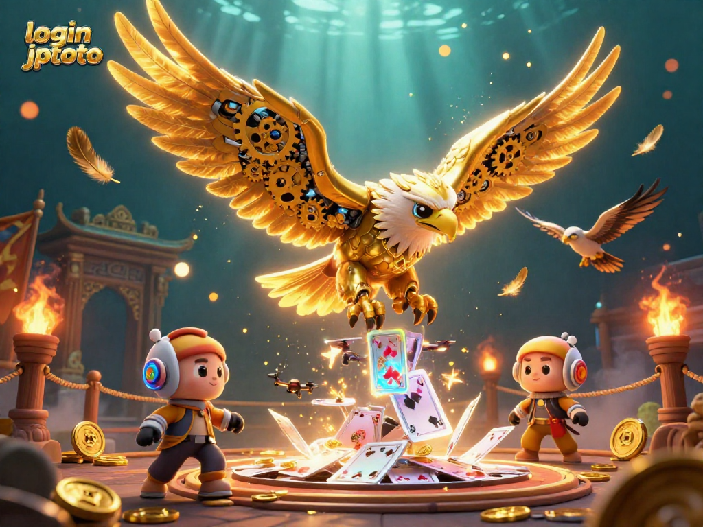Experience exciting wins with login jptoto in this vibrant casino scene, showcasing dynamic elements and energy.