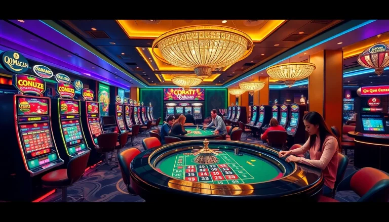 Experience the thrill of winning at QQMacan's premium slot machines in a luxurious casino setting.