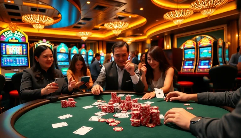 Experience the thrill of winning at Game Bài Đổi Thưởng 68 game bài with poker chips and vibrant casino tables.