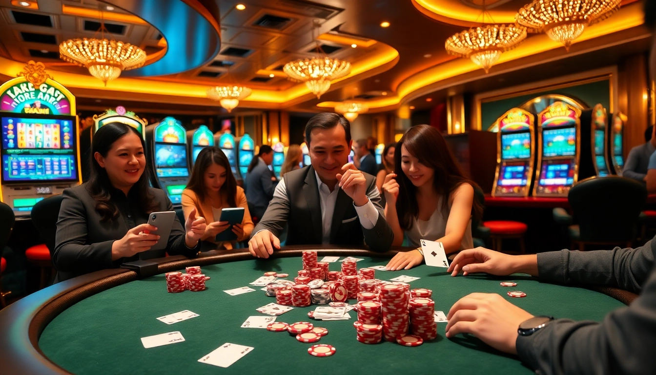 Experience the thrill of winning at Game Bài Đổi Thưởng 68 game bài with poker chips and vibrant casino tables.