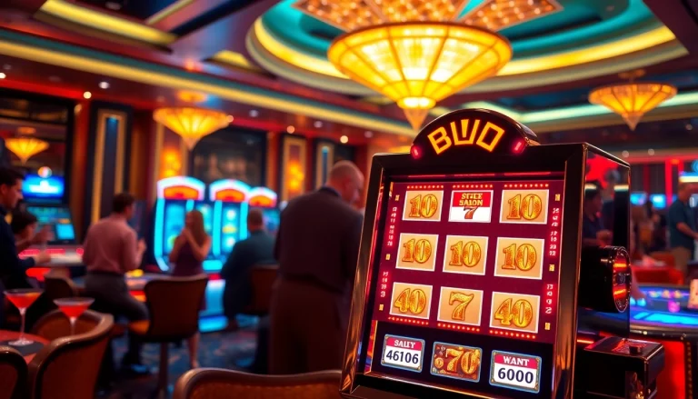 Menggandeng SLOT6000, mesin slot cemerlang dalam suasana kasino yang penuh keceriaan.