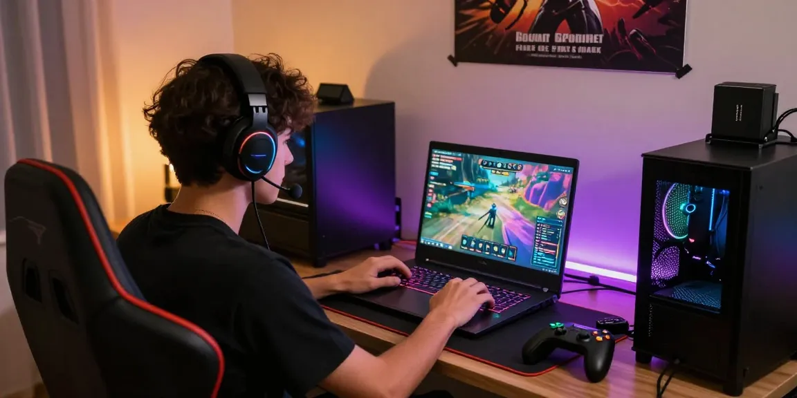 Raja Game login screen displayed on laptop in a vibrant gaming setup